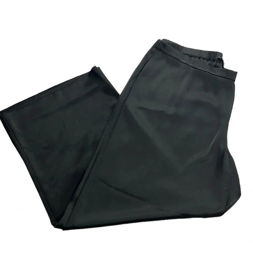 St.John‎ Caviar Women’s 16 Black Kate Liquid Stain Wide Leg Pant